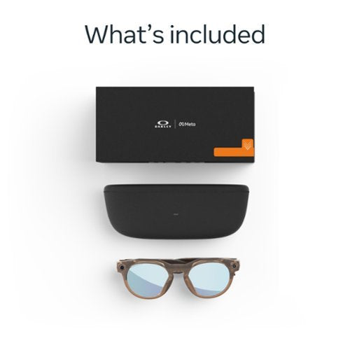 Meta Oakley HSTN Smart Glasses Prizm Deep Water Polarized Lenses - Frame Brown