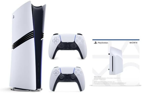 Sony PlayStation 5 PRO Digital Console [NEW 2024 Model] with Extra Dual Sense White Controller + Disc Drive - Bundle - International Version - Gaming Console UAE
