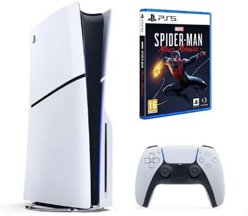 Sony PlayStation 5 Slim Disc + Spider-Man: Miles Morales PS5-International Version - Gaming Console UAE