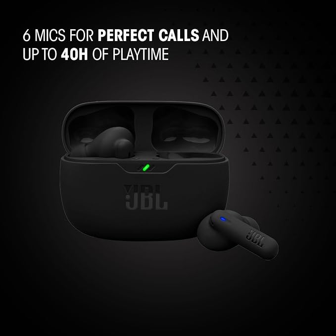 JBL Wave Beam 2 Adaptive Noise Cancelling with Smart Ambient True Wireless Earbuds, Deep Bass, Comfort Fit, 40H Battery, Hands-Free + VoiceAware, Water and Dust Resistant