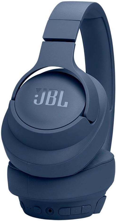 JBL Tune 720BT Wireless Over-Ear Headphones, Pure Bass Sound, Bluetooth 5.3, 76H Battery, Hands-Free Call, Multi-Point Connection, Foldable, Detachable Audio Cable - Black, JBLT720BTBLK