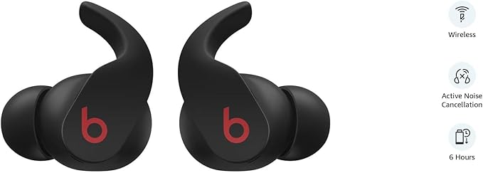 Beats Fit Pro – True Wireless Noise Cancelling Earbuds – Active Noise Cancelling - Sweat Resistant Earphones, Compatible with Apple & Android, Class 1 Bluetooth®, Built-in Microphone - Black, One Size