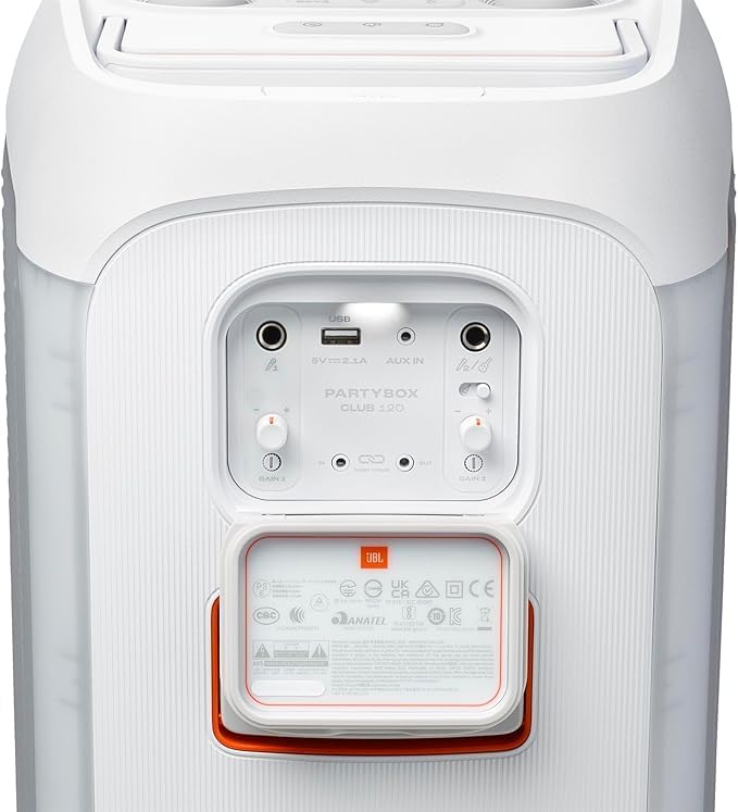 JBL Party Box Club 120 | Powerful Sound & Lightshow | Up to 12 Hours Playtime | AI Sound Boost | Multi-speaker connection by Auracast | Dual Mic & Guitar Inputs