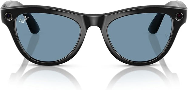 RAY-BAN | META Smart Glasses SKYLER SHINY BLACK TRANSITIONS CERULEAN BLUE