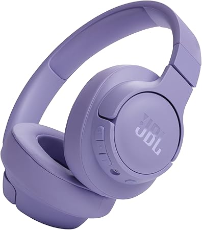 JBL Tune 720BT Wireless Over-Ear Headphones, Pure Bass Sound, Bluetooth 5.3, 76H Battery, Hands-Free Call, Multi-Point Connection, Foldable, Detachable Audio Cable - Black, JBLT720BTBLK