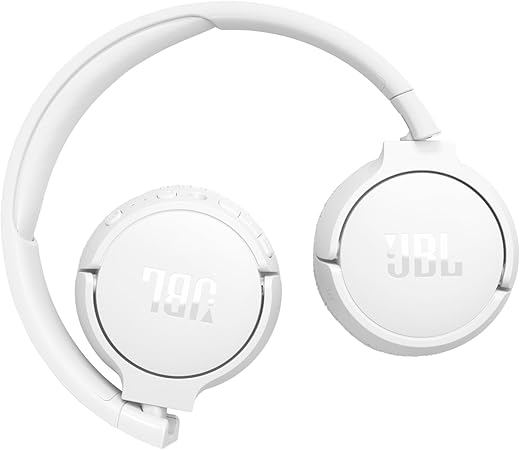 JBL Tune 670NC Adaptive Noise Cancelling Wireless On-Ear Headphones, Pure Bass, Smart Ambient, Bluetooth 5.3 + LE Audio, Hands-Free Call, 70H Battery, Multi-Point Connection - White, JBLT670NCWHT