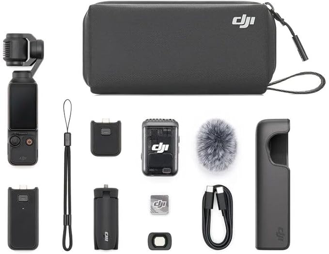 DJI Osmo Pocket 3 Creator Combo – 4K/120fps Gimbal Camera with 1-Inch Sensor, ActiveTrack 6.0, DJI Mic 2 & Advanced Stabilization - Camera UAE