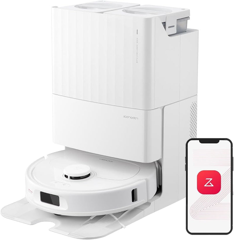 roborock Qrevo S Robot Vacuum and Mop, Self-Drying, Auto Mop Washing, 7000Pa Suction, Self-Emptying & Refilling, 10mm Mop Lifting, 200RPM Spinning Mops, Smart Obstacle Avoidance