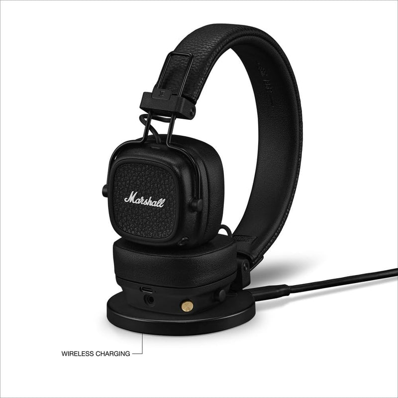 Marshall Major V Bluetooth Headphones - Foldable Bluetooth Wireless Headphones Bluetooth with 100+ Hours of Playtime (Black)