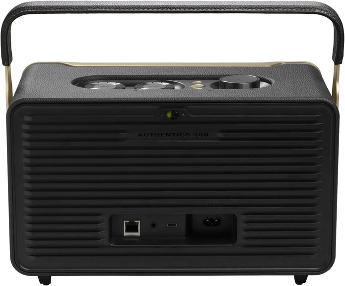 JBL Authentics 300 - Portable Retro-Style Smart Bluetooth Speaker with Powerful Sound, Wi-Fi, and Built-in Battery, JBLAUTH300BLKUK, Black - Bluetooth Speaker UAE
