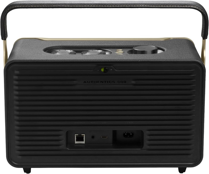 JBL Authentics 300 - Portable Retro-Style Smart Bluetooth Speaker with Powerful Sound, Wi-Fi, and Built-in Battery, JBLAUTH300BLKUK, Black - Bluetooth Speaker UAE