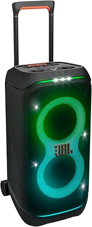 JBL PartyBox Stage 320 – Powerful JBL Pro Sound, Futuristic Lightshow, 18H Playtime, AI Sound Boost, Multi-Speaker Auracast & Dual Mic/Guitar Inputs, JBLPBSTAGE320UK (Renewed)