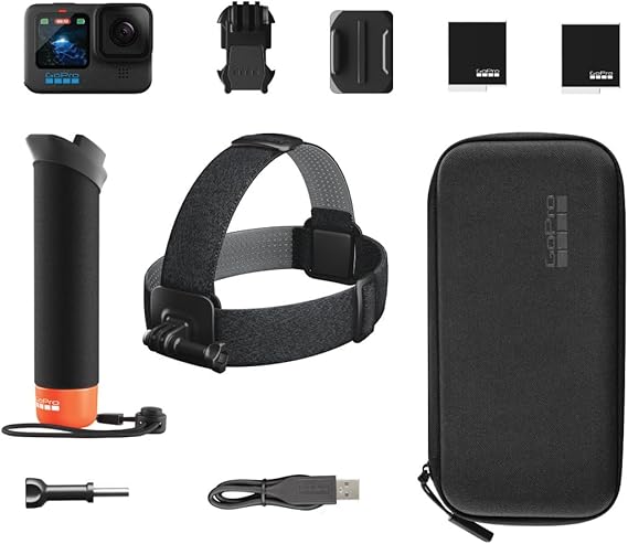 GoPro HERO12 Black + Accessories Bundle, Includes Handler + Head Strap 2.0 + Enduro Battery + Carrying Case - Camera UAE