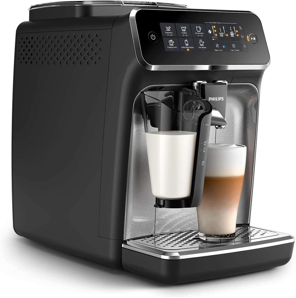 Philips Series 3200 Fully Automatic Espresso Machine - 1500W, LatteGo, Touch Display, 5 Beverages, Easy cleaning - EP3246/70