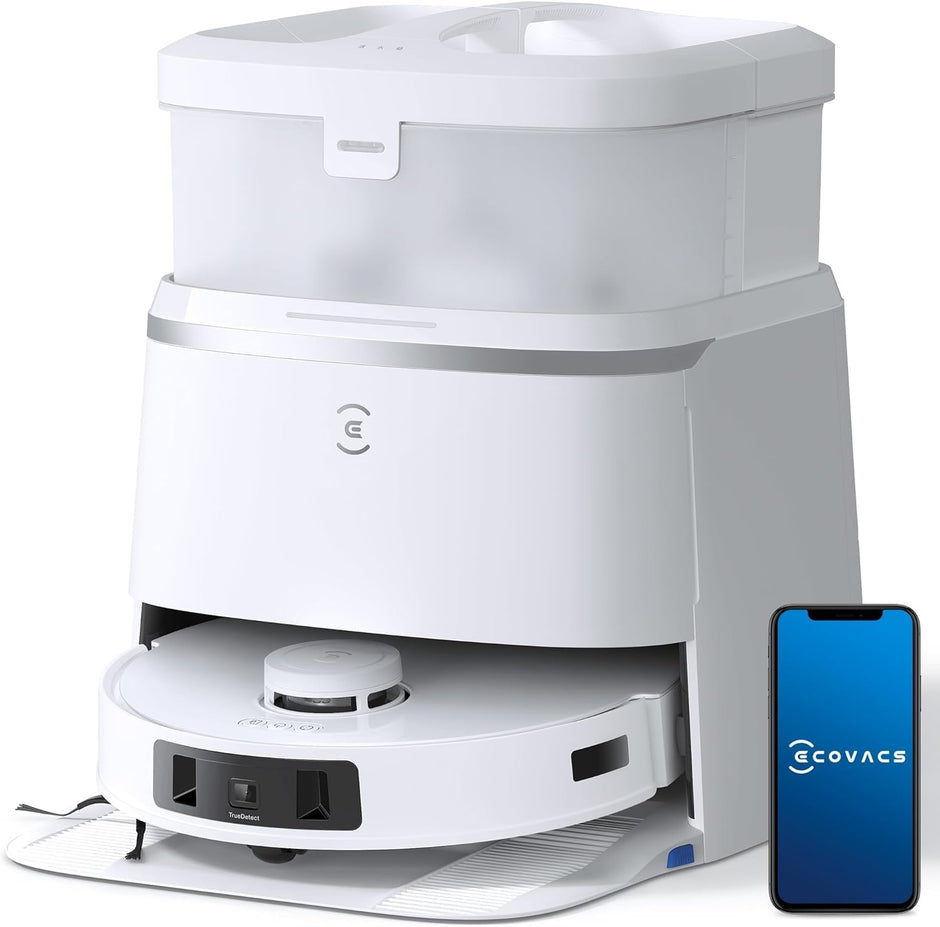 ECOVACS DEEBOT T30 PRO Omni Robot Vacuum Cleaner with Mop Function, TrueEdge Mopping, Zero Tangle Brush, 11,000 PA Suction Power with Hot Water and Smart Rewash, Silver