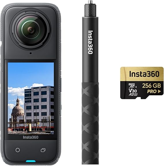 Insta360 X4 Building Bundle - 360° Construction Camera, 8K30fps 360 HDR Video, 72MP Photo, 11K Timelapses, Supports DroneDeploy, OpenSpace, Cupix, Eyepiece, WhiteHelmet, Rebuild