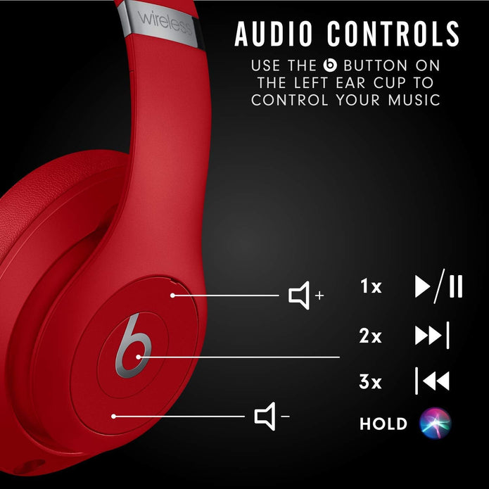 Beats Studio3 Wireless Over‑Ear Headphones Red - Headphones UAE