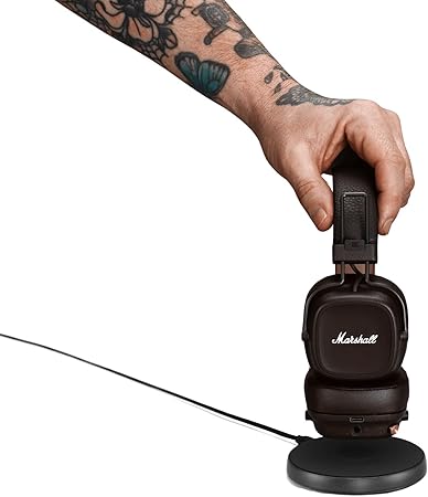 Marshall Major V Bluetooth Headphones - Foldable Bluetooth Wireless Headphones Bluetooth with 100+ Hours of Playtime (Black) - Headphones UAE