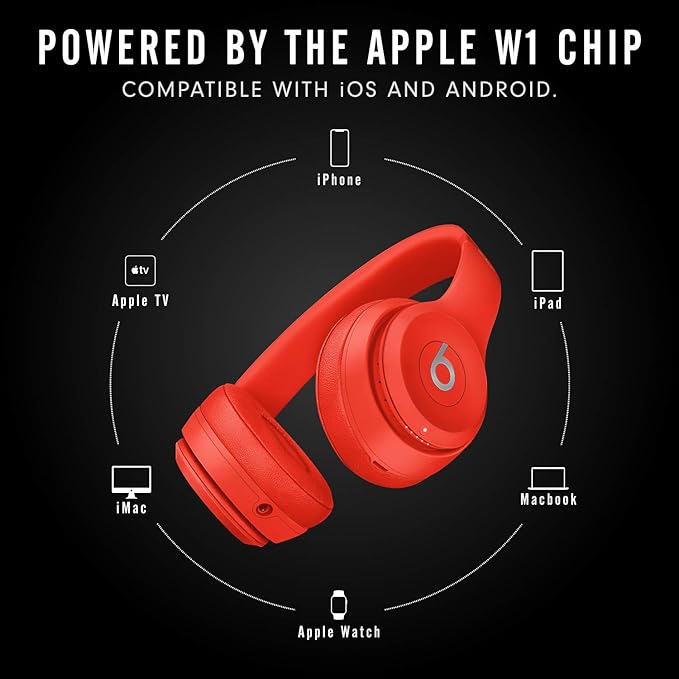 Beats Solo3 Wireless Headphones Red - Headphones UAE
