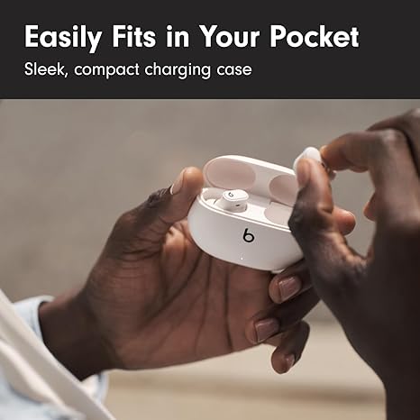 Beats Studio Buds + | True Wireless Noise Cancelling Earbuds, Enhanced Apple & Android Compatibility, Built-in Microphone, Sweat-Resistant Bluetooth Headphones, Spatial Audio – Transparent