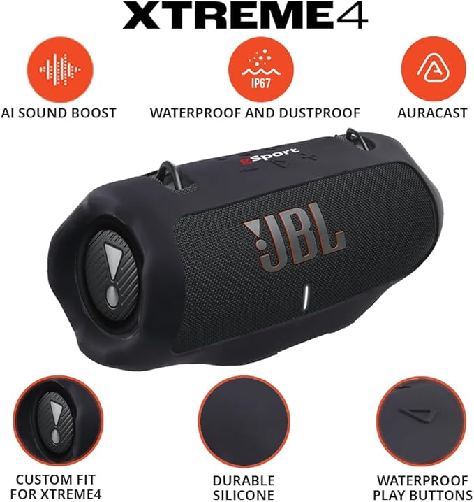 JBL Xtreme 4 Portable waterproof speaker with AURACAST (connect multiple Speaker), massive JBL Pro Sound and convenient shoulder strap