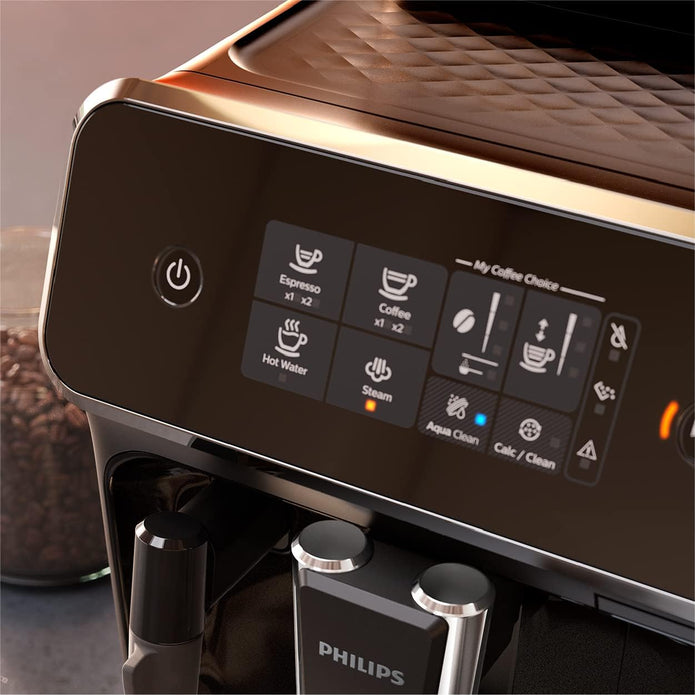Philips Series 2200 Fully Automatic Espresso Machine - 1500W, 1.8L Water Capacity, Classic Milk Frother, Touch Screen Display, 2 Beverages - EP2220/10 - Electronics UAE