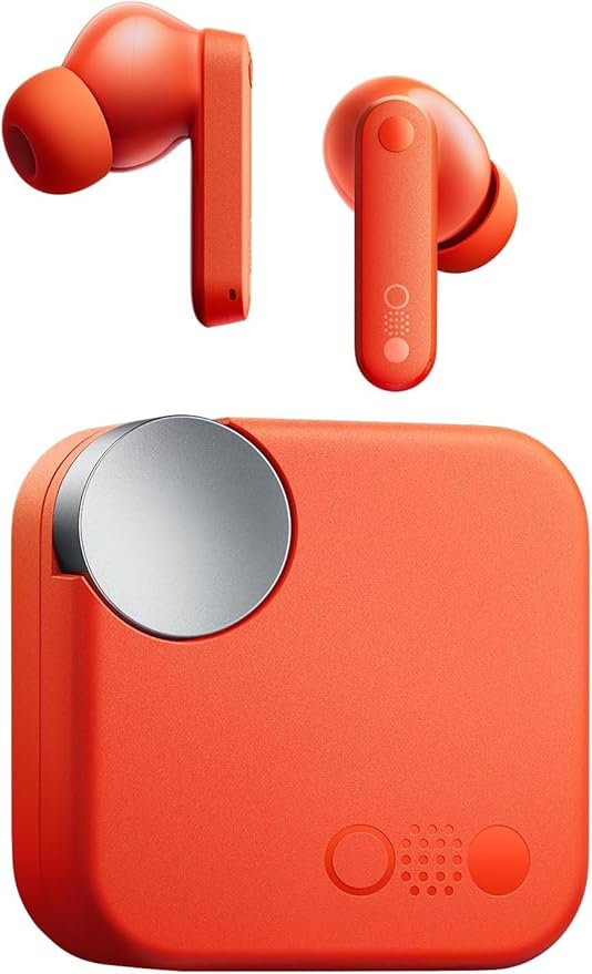 NOTHING Buds Wireless Earbuds,42dB Active Noise Cancellation,35.5H Playtime IP54 Waterproof Earphones,Bluetooth 5.3 Dual-Device Connection in Ear Headphones for iPhone & Android (Orange)