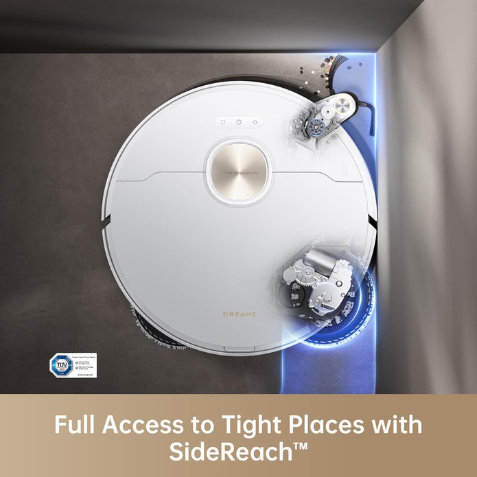 Dreame X40 Ultra Complete Robot Vacuum Cleaner, 12000 Pa Robotic Vacuum with Removable and Lift Mop, Extensive Cleaning with MopExtend technology, Self-Cleaning Mop in 70° Hot Water, 2 Years Warranty - Electronics UAE