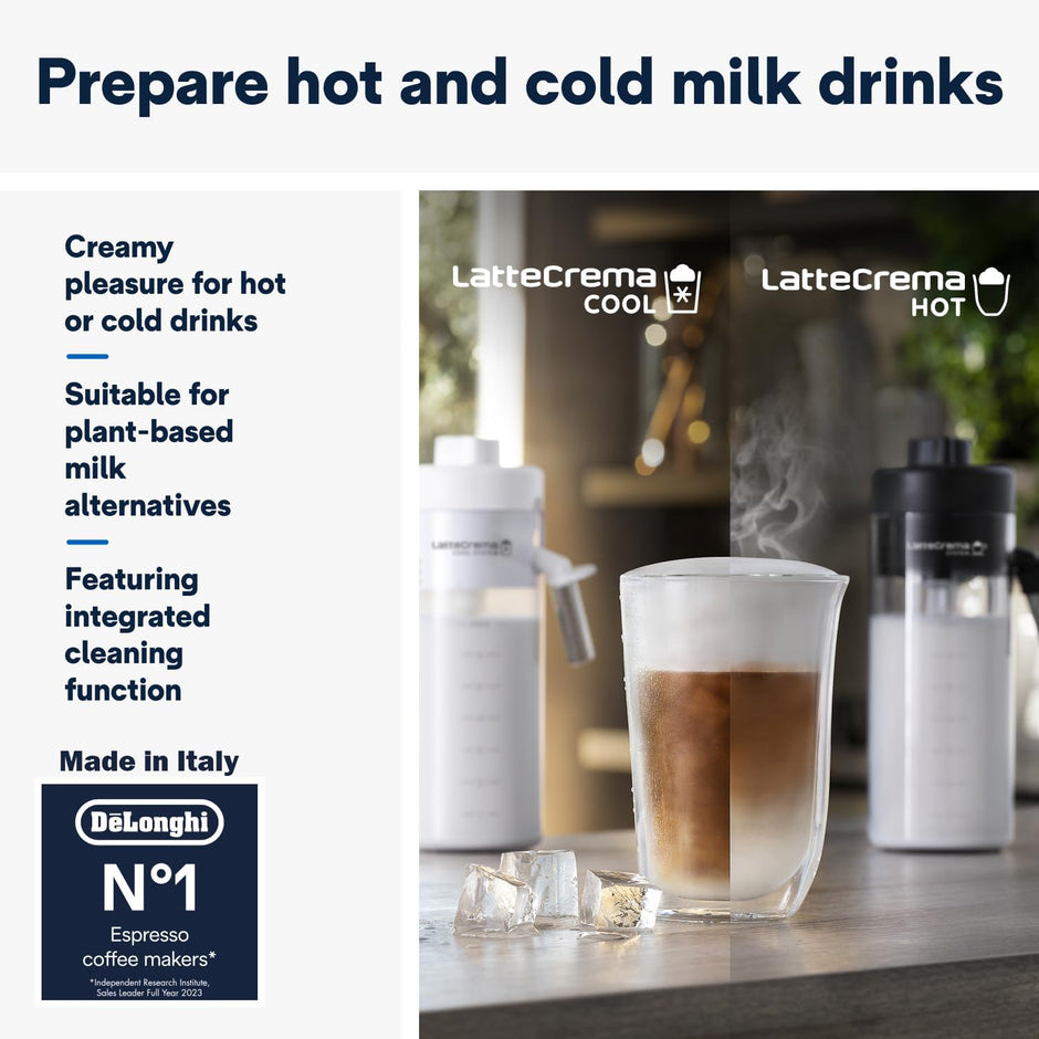 DE'LONGHI COLD BREW Coffee Machine ELETTA EXPLORE Fully Automatic Bean to Cup COLD BREW Coffee Machine,50+Functions & Coffee Recipes like Espresso, Americano, Cappuccino, Latte, Macchiato ECAM450.65.S