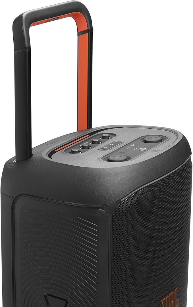 JBL PartyBox 520 Portable Bluetooth Party Speaker with AI Sound Boost, 400W Powerful Sound, Dynamic Light Show, 15H Playtime, Mic & Guitar Inputs, IPX4 Splashproof, Telescopic Handle & Wheels