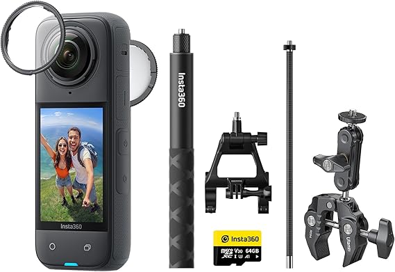 Insta360 X4 360° Action Camera 8K Video 170° MaxView Black Minimalist Style - Camera UAE