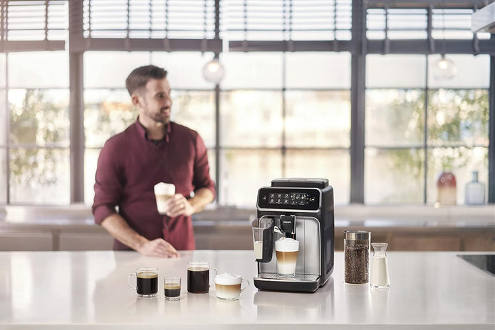 Philips Series 2200 Fully Automatic Espresso Machine - 1500W, 1.8L Water Capacity, Classic Milk Frother, Touch Screen Display, 2 Beverages - EP2220/10 - Electronics UAE