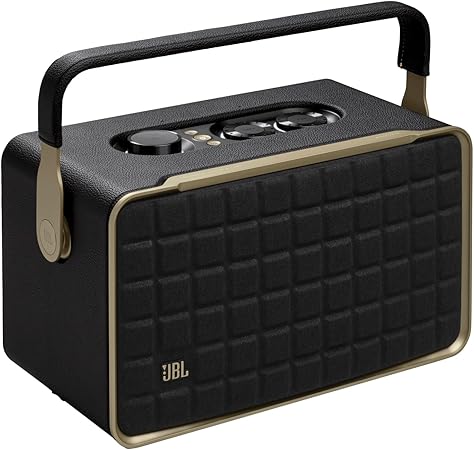 JBL Authentics 300 - Portable Retro-Style Smart Bluetooth Speaker with Powerful Sound, Wi-Fi, and Built-in Battery, JBLAUTH300BLKUK, Black