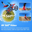 Insta360 X4 Motorcycle Bundle- 8K Waterproof 360 Action Camera, 4K Wide-Angle Video, 135 Min Battery Life, AI Editing, Stabilization, for Sports, Travel