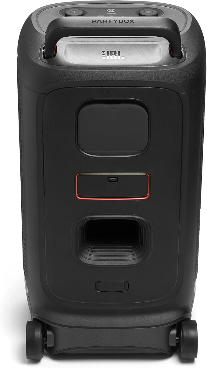 JBL 520 Portable Party Speaker – 400W Powerful Sound, AI Sound Boost, Dynamic Light Show, 15H Battery, Mic & Guitar Inputs, IPX4 Splashproof, Telescopic Handle & Wheels - Bluetooth Speaker UAE