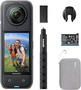 Insta360 X4 Endurance Bundle - Waterproof 8K 360° Action Cam, 4K Wide Angle Videos, Invisible Selfie Stick Effect, 135 min Battery Life, AI Editing, Stabilization, No MicroSD Card