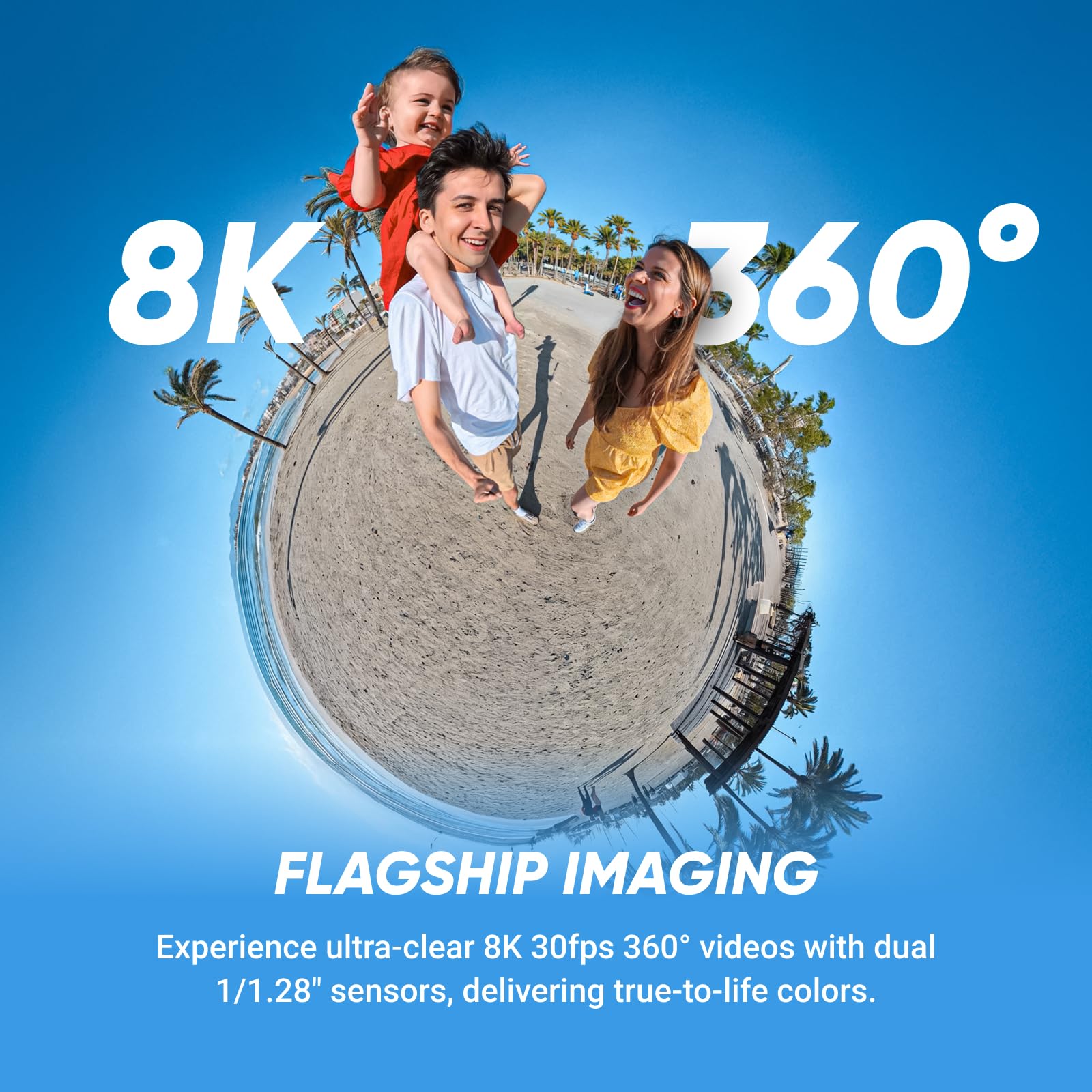 Insta360 X5 8K 360° Action Camera – Satin White, Waterproof, 3-Hour Battery, Built-in Wind Guard, Advanced Stabilization