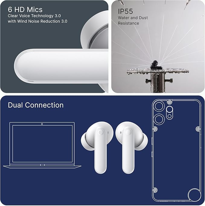 CMF Buds 2 Plus 2025 New Wireless Earbuds Adaptive Noise Cancelling, Hi-Res Audio Bluetooth Headphones, 12mm Drivers for Deep Bass, 50dB ANC 61.5H Playtime, Sport Ear Buds with 6 Mics