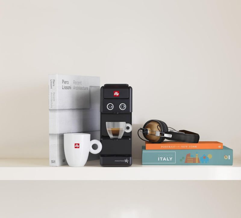 illy Coffee Maker Machine Y3.2, Espresso & Filter Capsules Coffee Machine, Compact Design, Black