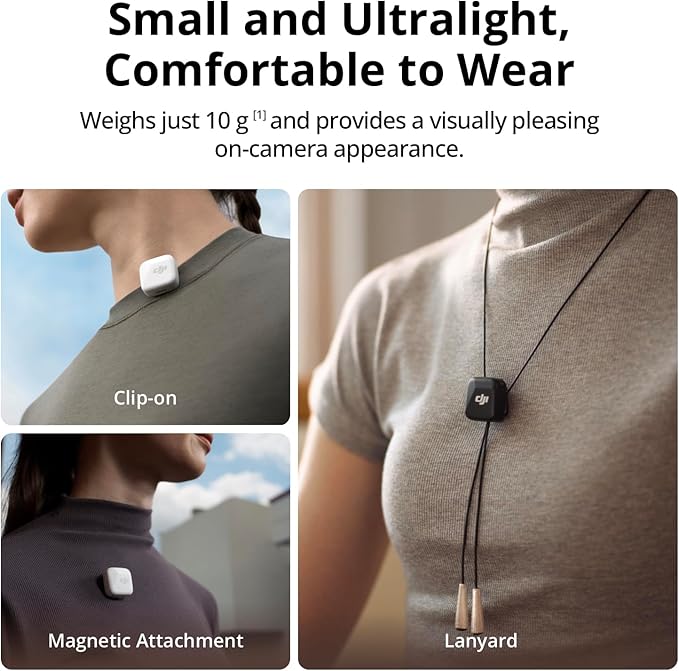 DJI Mic Mini (2TX+1RX+Charging Case), Detail-Rich Audio, 48h Use, Noise Cancelling, Automatic Limiting, Wireless Mic for Camera/iPhone/Android, Vlog, UAE Version, DJI Official Warranty Support