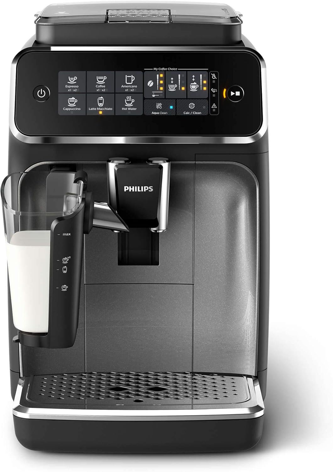Philips Series 3200 Fully Automatic Espresso Machine - 1500W, LatteGo, Touch Display, 5 Beverages, Easy cleaning - EP3246/70