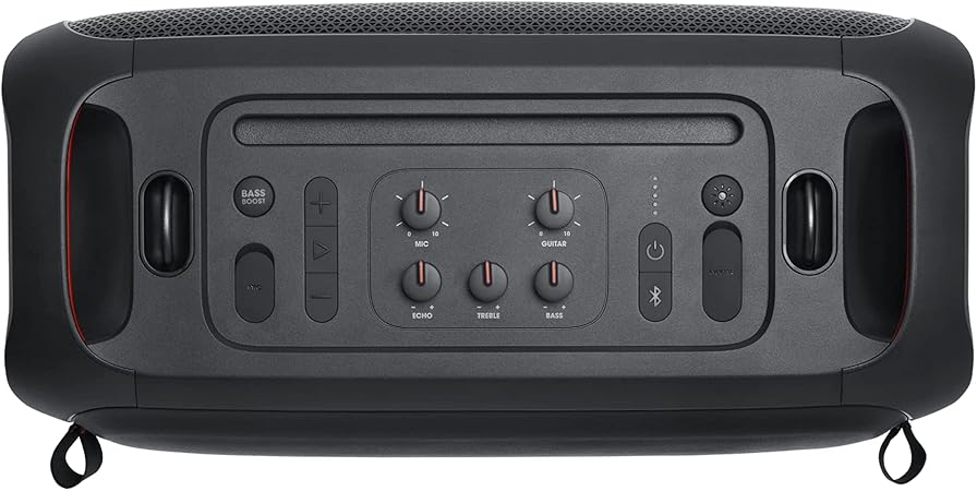 JBL Partybox On-The-GO Portable Party Speaker with Built In Lights and Wireless Mic, 100W of Powerful Booming JBL Pro Sound, Heavy Bass, IPX4 Splashproof, Bluetooth Stream - Black, JBLPARTYBOXOTGUK