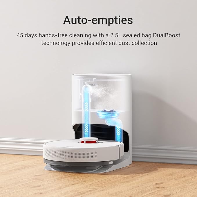 Dreame D10 Plus Robot Vacuum Cleaner & Mop with 2.5L Self Emptying Station, 4000Pa, LiDAR Navigation-Obstacle Detection-Editable Map, Hard Floor-Carpet, 180m Runtime, WiFi/APP/Alexa (Renewed) - Electronics UAE