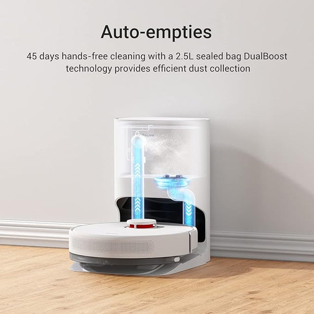 Dreame D10 Plus Robot Vacuum Cleaner & Mop with 2.5L Self Emptying Station, 4000Pa, LiDAR Navigation-Obstacle Detection-Editable Map, Hard Floor-Carpet, 180m Runtime, WiFi/APP/Alexa (Renewed)