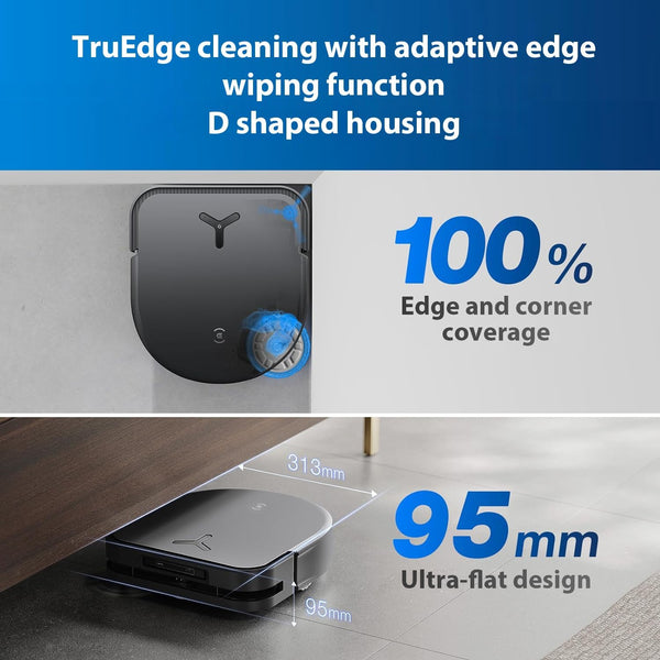 ECOVACS DEEBOT X5 PRO Omni, Vacuum and Mop Robot, 12800 Pa, Anti-Tangle, TruEdge™ Adaptive Edge Cleaning, Wipe with Warm Water at 70°C, Intelligent AINA 2.0 Navigation
