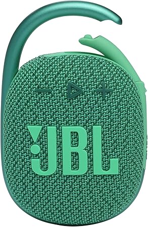 JBL Clip 4 Eco - Ultra-Portable Waterproof and Dustproof Bluetooth Speaker, big audio & punchy bass, made with 90% post-consumer recycled plastic, Integrated carabiner, Up to 10 Hours of Play (Green)