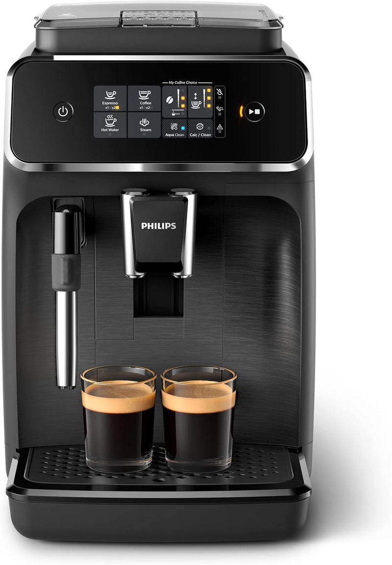 Philips Series 2200 Fully Automatic Espresso Machine - 1500W, 1.8L Water Capacity, Classic Milk Frother, Touch Screen Display, 2 Beverages - EP2220/10