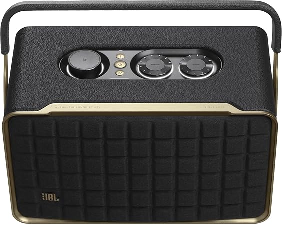 JBL Authentics 300 - Portable Retro-Style Smart Bluetooth Speaker with Powerful Sound, Wi-Fi, and Built-in Battery, JBLAUTH300BLKUK, Black