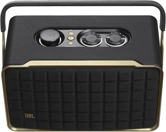 JBL Authentics 300 - Portable Retro-Style Smart Bluetooth Speaker with Powerful Sound, Wi-Fi, and Built-in Battery, JBLAUTH300BLKUK, Black - Bluetooth Speaker UAE
