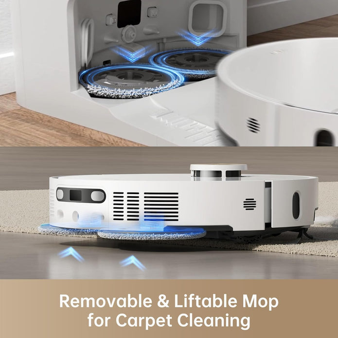 Dreame X40 Ultra Complete Robot Vacuum Cleaner, 12000 Pa Robotic Vacuum with Removable and Lift Mop, Extensive Cleaning with MopExtend technology, Self-Cleaning Mop in 70° Hot Water, 2 Years Warranty - Electronics UAE